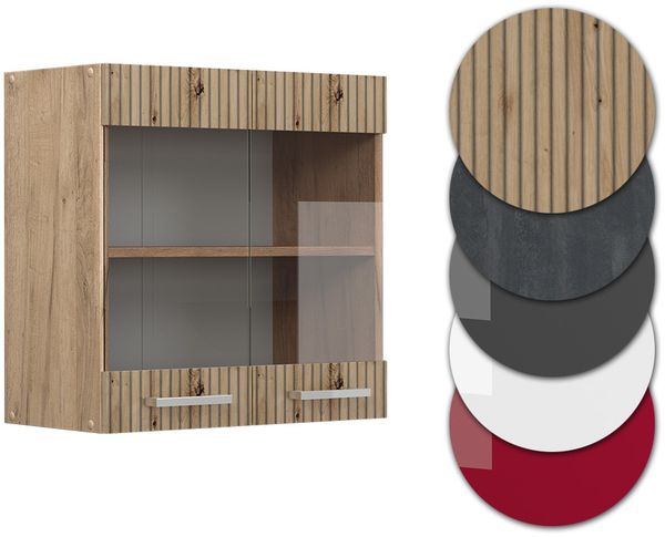 Küchenglasschrank R-Line Artisan-Eiche 60 cm Vicco Bild 6