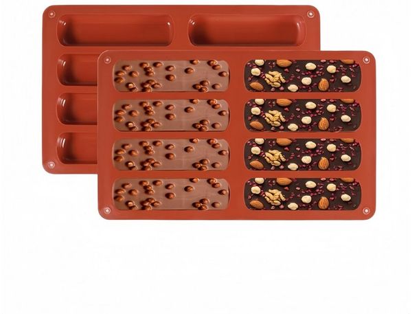 FOUORTUNATE-BEE Silikonform 2er-Set Silikonform für Müsliriegel und Backen, (2-tlg), Wiederverwendbare Antihaft-Form für Schokolade & Riegel