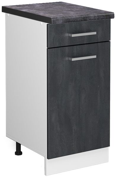 Küchenunterschrank R-Line Schwarz Beton 40 cm AP Anthrazit Vicco