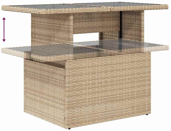 vidaXL Gartensofa-set mit Kissen 9 pcs Beige und Hellgrau Poly-Rattan 3349146 Bild 9
