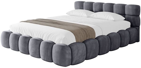 ALTDECOR Polsterbett LEYA-v1 (Polsterbett mit Bettkasten und Lattenrost, Boxbett mit Matratze), Doppelbett mit Stauraum, Bett mit Kopfteil