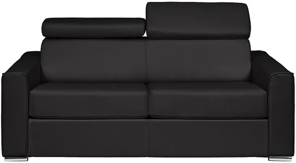 Vente-unique - VIZIR Sofa Leder Schwarz - B 223 cm94 cm x H 110 cm95 cm x L 216 cm