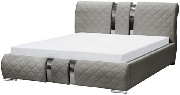 99rooms Kameron Polsterbett ohne Bettkasten 160x200 cm Kunstleder SOFT Grau Bild 4