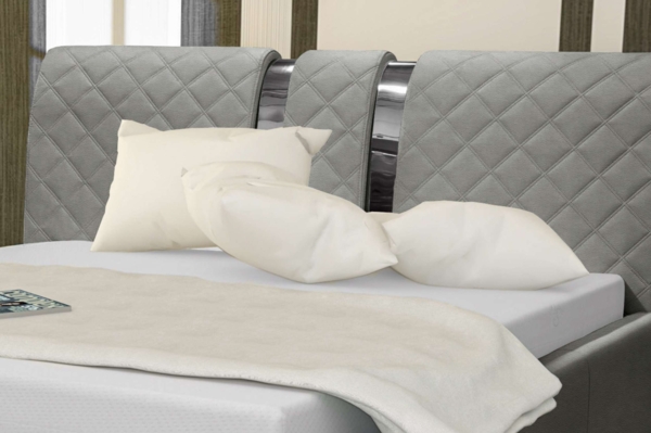 99rooms Kameron Polsterbett ohne Bettkasten 160x200 cm Kunstleder SOFT Grau Bild 3