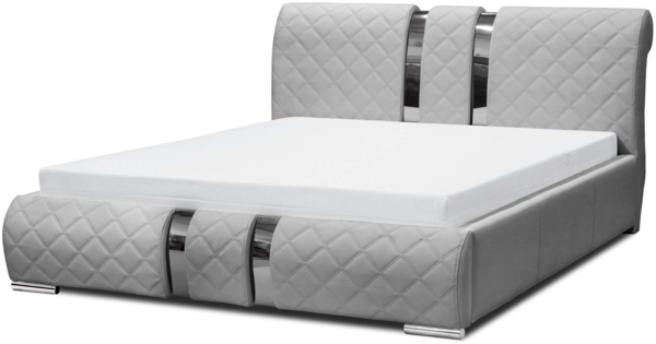 99rooms Kameron Polsterbett ohne Bettkasten 160x200 cm Kunstleder SOFT Grau Bild 2