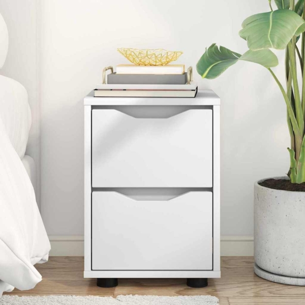 vidaXL Nachttisch mit Schubladen Weiß 30,5 x 30 x 43 cm Holzwerkstoff 888797 Bild 3