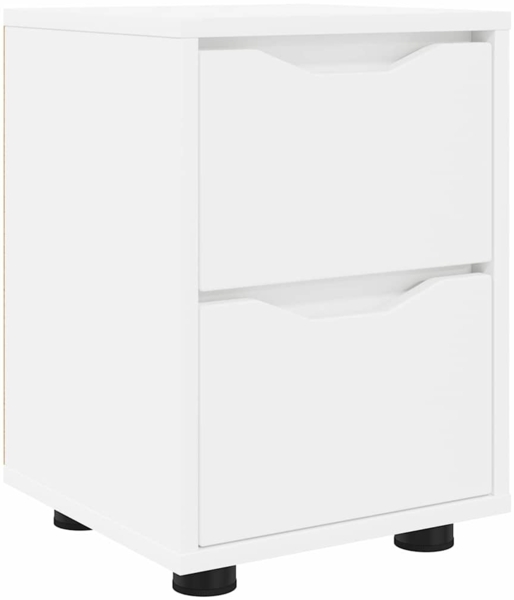 vidaXL Nachttisch mit Schubladen Weiß 30,5 x 30 x 43 cm Holzwerkstoff 888797 Bild 1