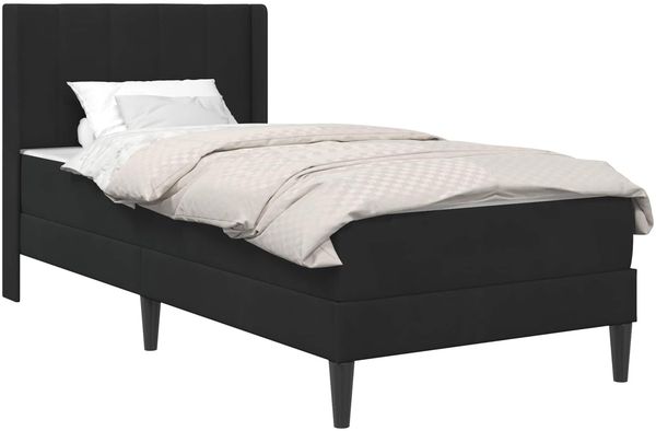 vidaXL Bettgestell mit Matratze mit Kopfteil Schwarz 90 x 190 cm Samt 3414835 Bild 2