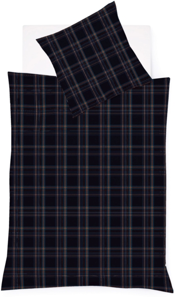 Fleuresse Lech Edelflanell Bettwäsche 200x220 Karo indigo blau rost 604310-02 Bild 3