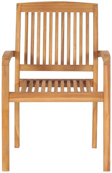 vidaXL Stapelbare Gartenstühle mit Kissen 6 Stk. Massivholz Teak 3073278 Bild 5