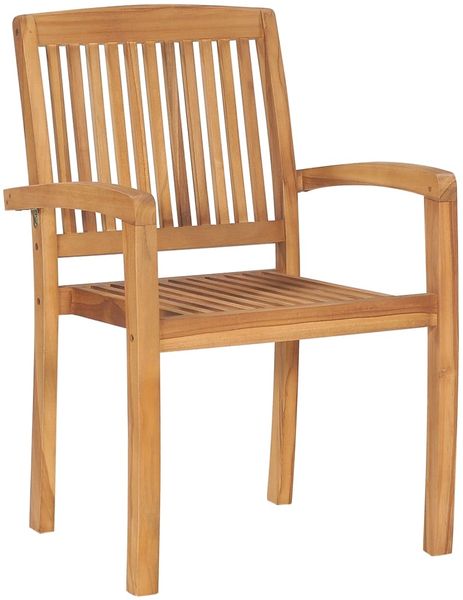 vidaXL Stapelbare Gartenstühle mit Kissen 6 Stk. Massivholz Teak 3073278 Bild 4