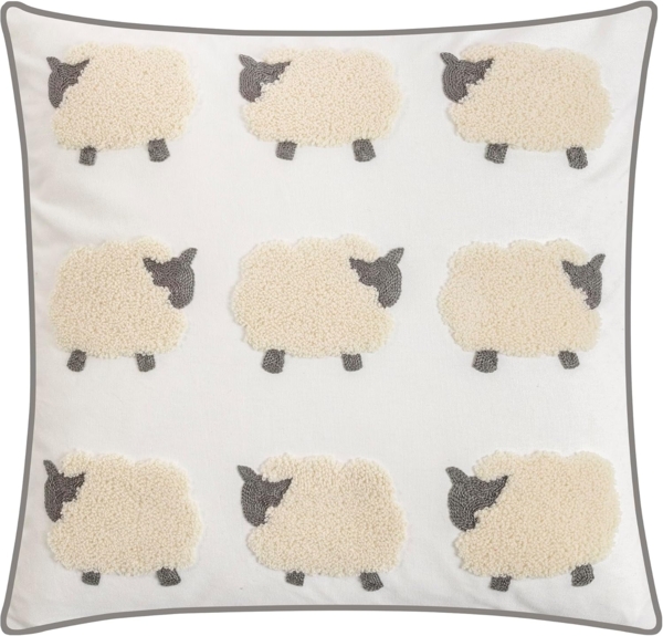 MAGMA Kissenhülle OVIS kleine Schafe getuftet - ca. 45 x 45 cm