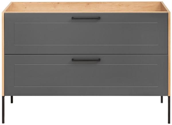 Waschbeckenunterschrank 'Pantin' Grau matt/ Artisan Eiche, ohne Waschtisch, 120cm