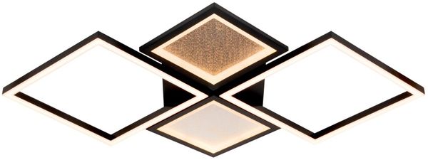 Novel 'FREMONT' LED-Deckenleuchte, Aluminium schwarz, 55 x 6 x 80 cm, 3-Stufen Dimmer