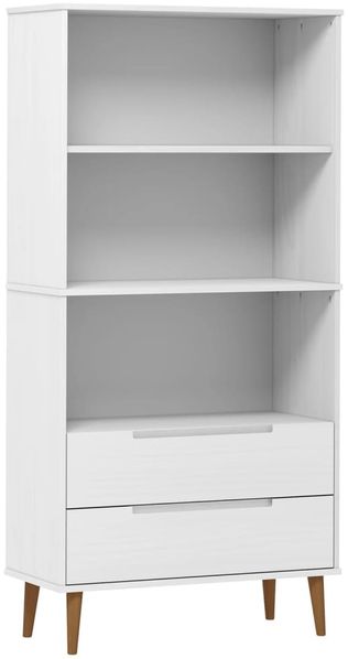Bücherregal | Standregal Weiß 85x35x170,5 cm Massivholz Kiefer