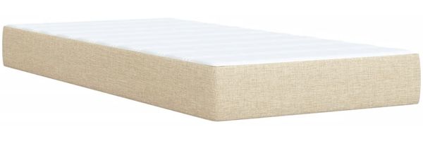 vidaXL Boxspringbett mit Matratze Creme 90x200 cm Stoff 3293849 Bild 11
