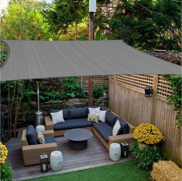 BlingBin Sonnensegel Wasserdichtes Solarsegel 4x5 m sonnen- und winddicht, UV-Schutz, (1er Set, 1-tlg, 4x5 M), Sonnensegel, UV-beständig, für Balkon, Terrasse und Garten, hellgrau