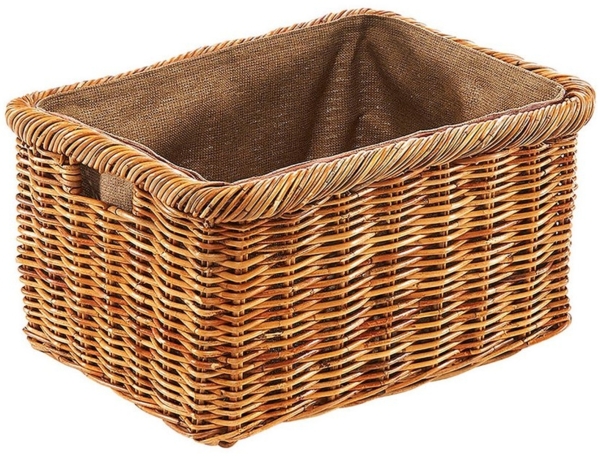 Kobolo Kaminholzkorb Holzkorb Rattan lacak mit abnehmbarem Leinenstoff