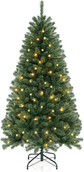 180cm künstlicher Weihnachtsbaum mit 568 PVC Zweigspitzen & 200 LED-Lichtern Festtagsbaum