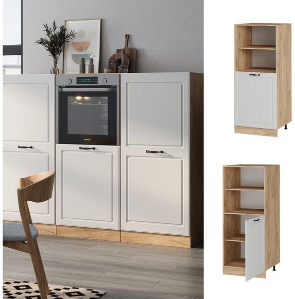 Herdumbauschrank R-Line Weiß Landhaus 60 cm Vicco Bild 2