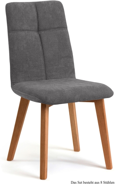Esszimmerstuhl (8er-Set) Dillian 47x92x60 Eiche geölt/Grau