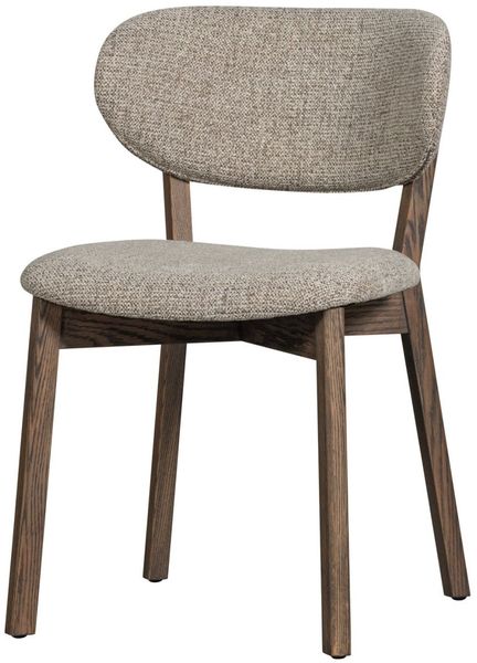 Esszimmerstuhl Udar aus Webstoff, modernes Design, Dunkelbraun, gepolstert, Holzgestell