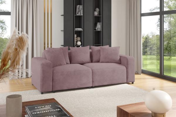 Sofa Designersofa MEGAN 2-Sitzer in Stoff Poso Altrosa