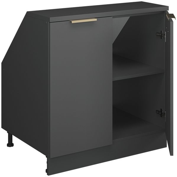 Küchenschrank für Dachschrägen R-Line Anthrazit-Gold 80 cm mit 2 Türen, Schrankkorpus 60 cm Tiefe Vicco Bild 3