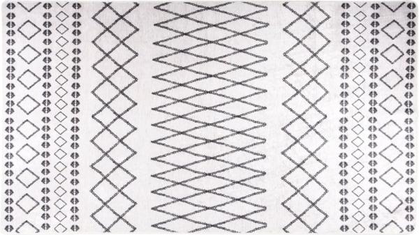 vidaXL Teppich Waschbar Schwarz und Weiß 190x300 cm Rutschfest 337974
