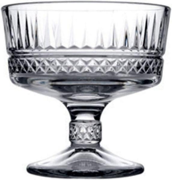 Pasabahce 2er-Set 51749 Elysia Stand-Eisbecher Dessertschale Stand Schale Allzweck Eisbehälter aus Glas