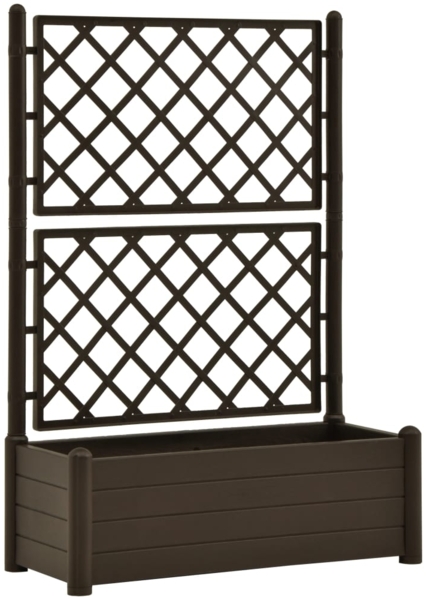 vidaXL Pflanzkübel mit Spalier 100x43x142 cm PP Mokka 313984