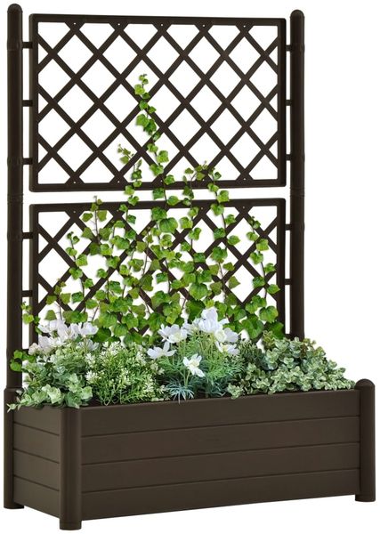 vidaXL Pflanzkübel mit Spalier 100x43x142 cm PP Mokka 313984