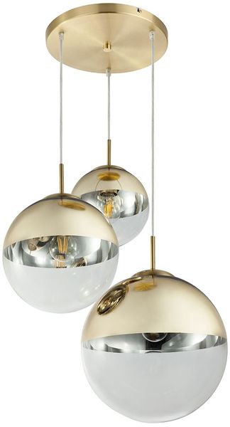 LED Hängelampe Gold, 3 Glas Kugeln, 20 - 25 - 30 cm