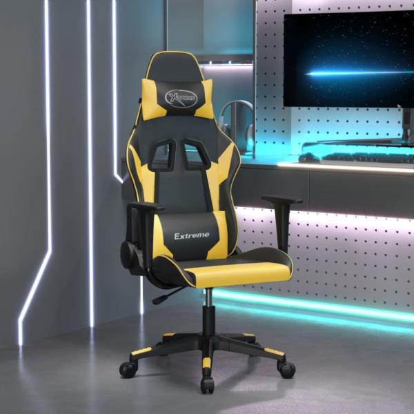 vidaXL Gaming-Stuhl Schwarz und Golden Kunstleder 3143689