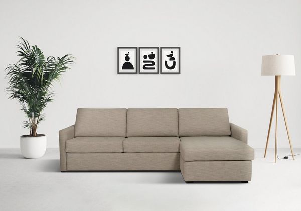 Places of Style Schlafsofa GOLDPOINT Ecksofa 264 cm, Liegefläche (140/200cm), L-Form, Bettfunktion, Bonell-Federkernmatratze und Dauerschläfer-Funktion