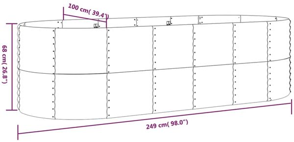vidaXL Hochbeet Verzinkter Stahl 249x100x68 cm Braun 319065 Bild 6