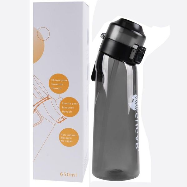 BlingBin Trinkflasche Wasserflasche 650 ml Sportflasche Set mit 7 Pods Geschmackskapseln, Fruchtduft Trinkflasche BPA-frei 0 Zucker 0 Kalorien Outdoor Fitness