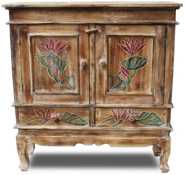 Oriental Galerie Mehrzweckschrank Schrank 85 x 80 cm Lotus Color (1-St)