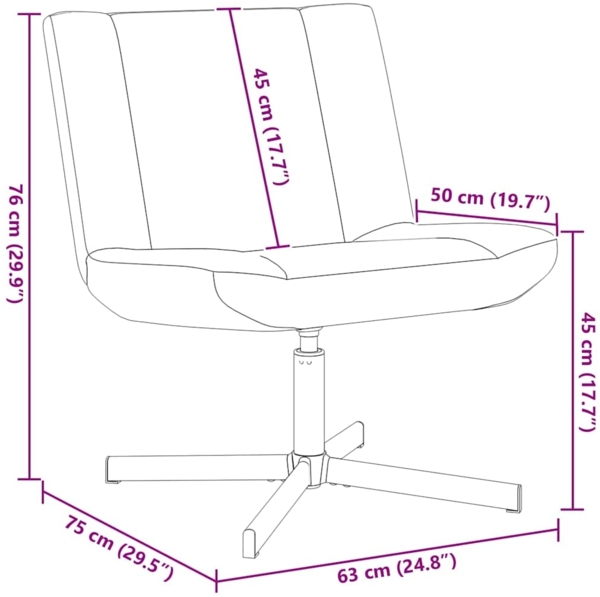 vidaXL Drehstuhl Schwarz 63 x 75 x 76 cm Schafsleder 42007338 Bild 10