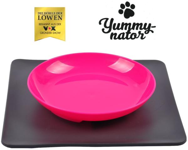 Yummynator Futternapf Gr.S, TPE / ABS pink / grau, 24 x 24 x 0,4 cm