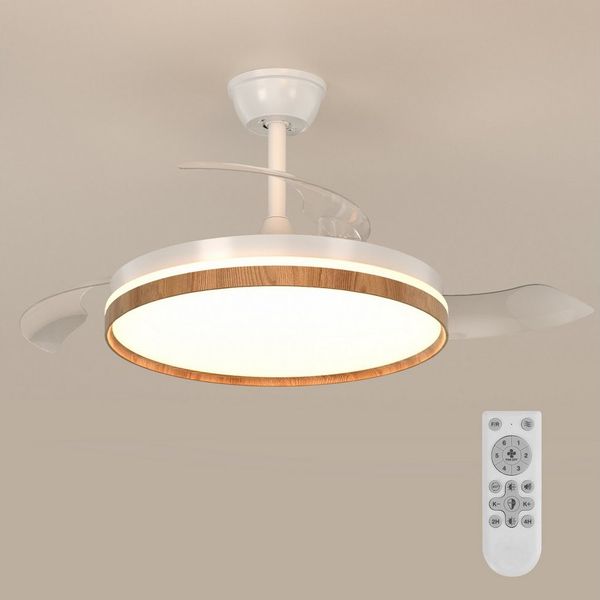 Riserva LED Kronleuchter LED-Deckenventilator,36W,inklusive Fernbedienung und Beleuchtung,weiß, LED fest integriert