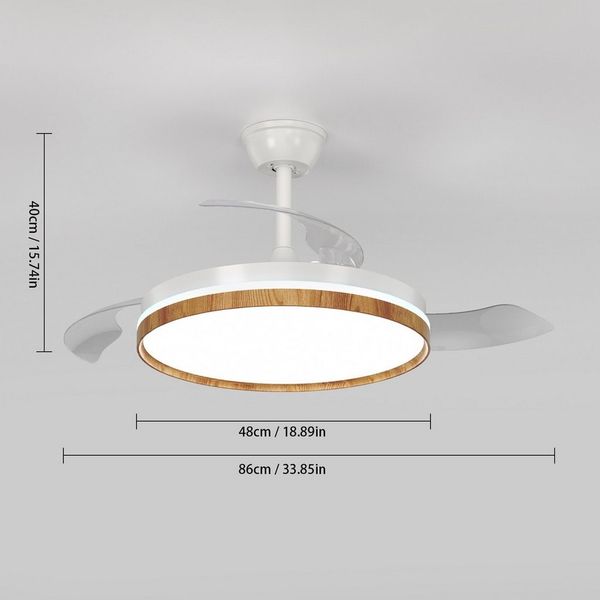 Riserva LED Kronleuchter LED-Deckenventilator,36W,inklusive Fernbedienung und Beleuchtung,weiß, LED fest integriert Bild 4