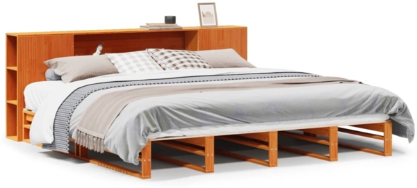 vidaXL Massivholzbett ohne Matratze Wachsbraun 180x200 cm Massivholz 3323886 Bild 1