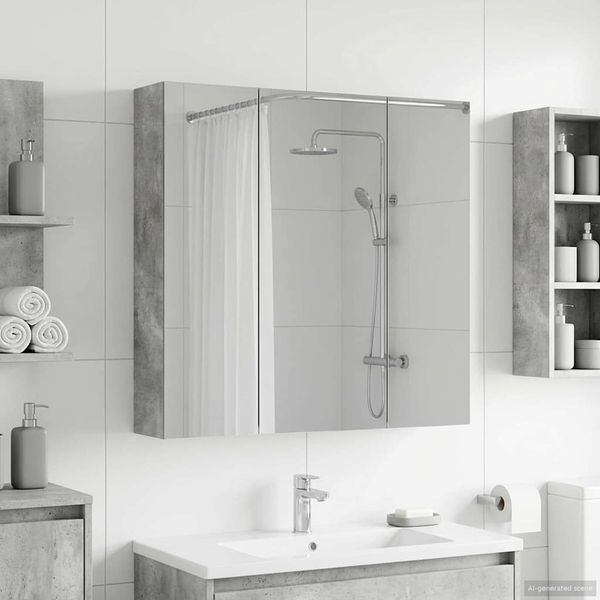 vidaXL Badezimmerspiegelschrank Beton Grau 70 x 14,5 x 70 cm 889090