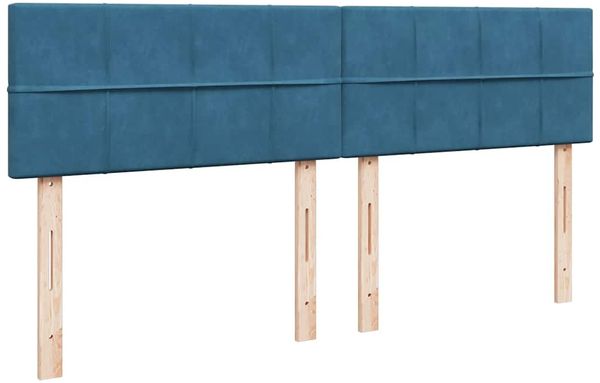 vidaXL Boxspringbett mit Matratze Blau 180x200 cm Samt 3290110 Bild 9