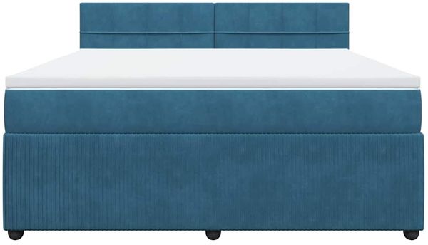 vidaXL Boxspringbett mit Matratze Blau 180x200 cm Samt 3290110 Bild 6