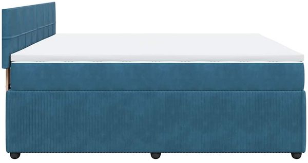 vidaXL Boxspringbett mit Matratze Blau 180x200 cm Samt 3290110 Bild 7
