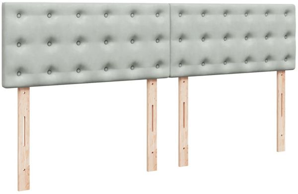 vidaXL Boxspringbett mit Matratze Hellgrau 180x200 cm Samt 3287818 Bild 5