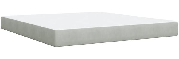 vidaXL Boxspringbett mit Matratze Hellgrau 180x200 cm Samt 3287818 Bild 7