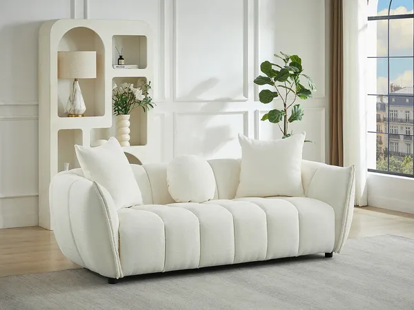Vente-unique - GONOLON Sofa Stoff Beige - B 97 cm x H 68 cm x L 216 cm